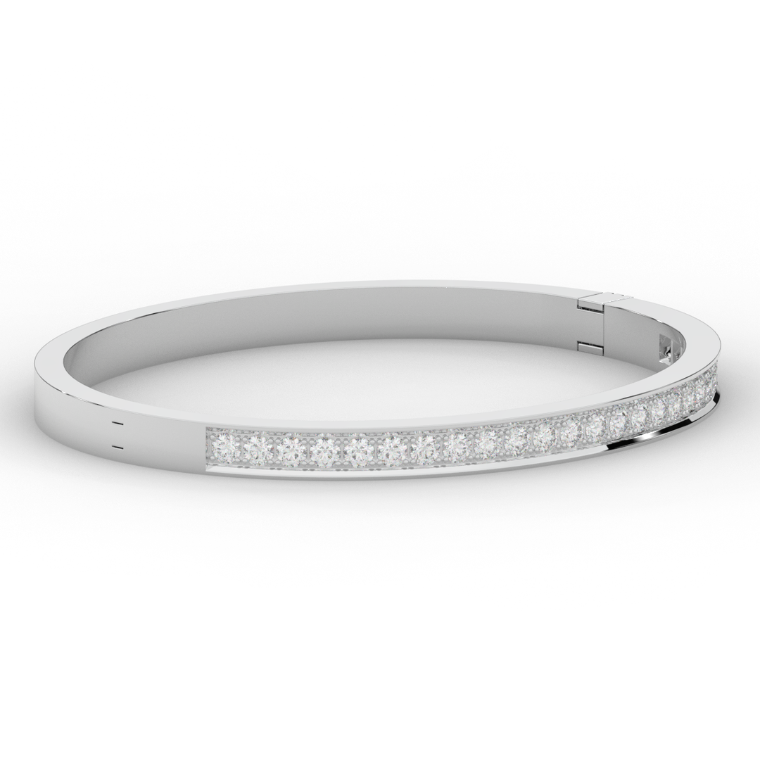 1.25CT.TW ROUND LAB DIAMOND BANGLE