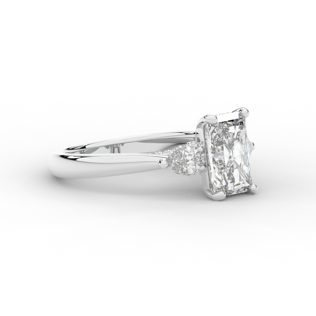 2.40CT.TW RADIANT LAB DIAMOND 3 STONE ENGAGEMENT RING