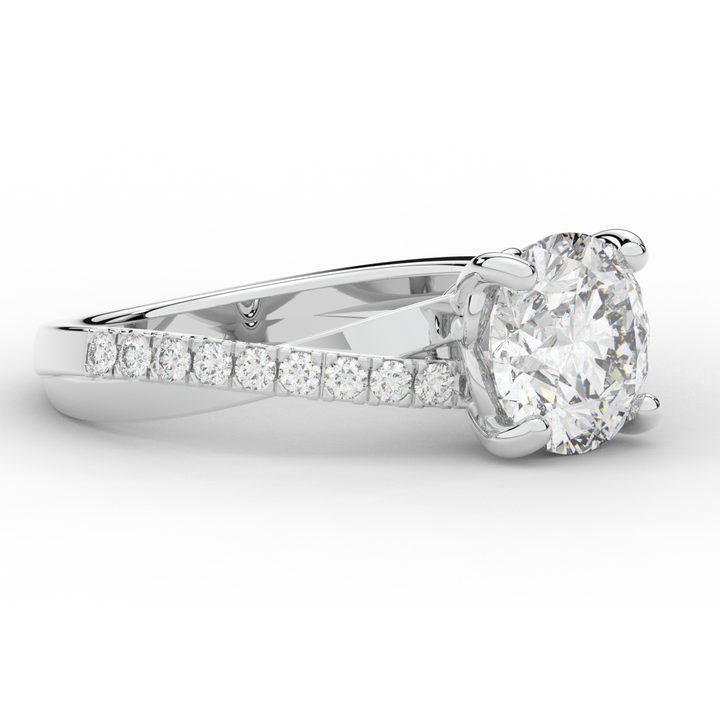 2.20CT.TW ROUND LAB DIAMOND TWISTBAND ENGAGEMENT RING