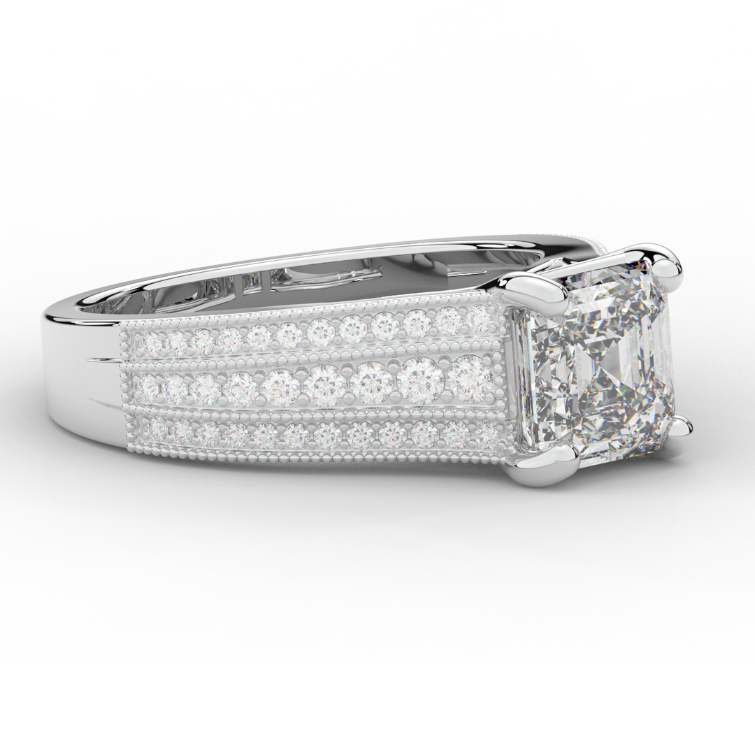 3.55CT.TW ASSCHER LAB DIAMOND ENGAGEMENT RING