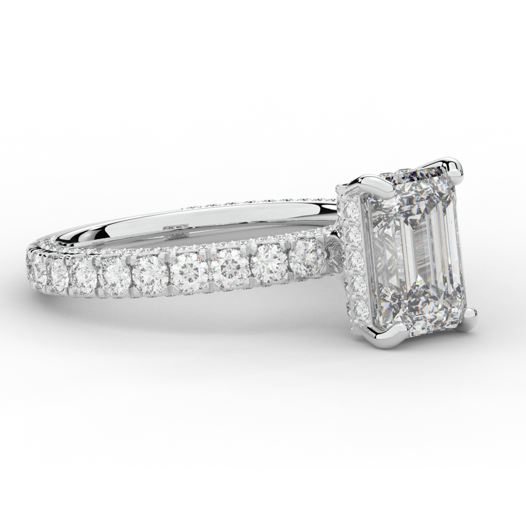 3.00CT.TW EMERALD CUT LAB DIAMOND ENGAGEMENT RING