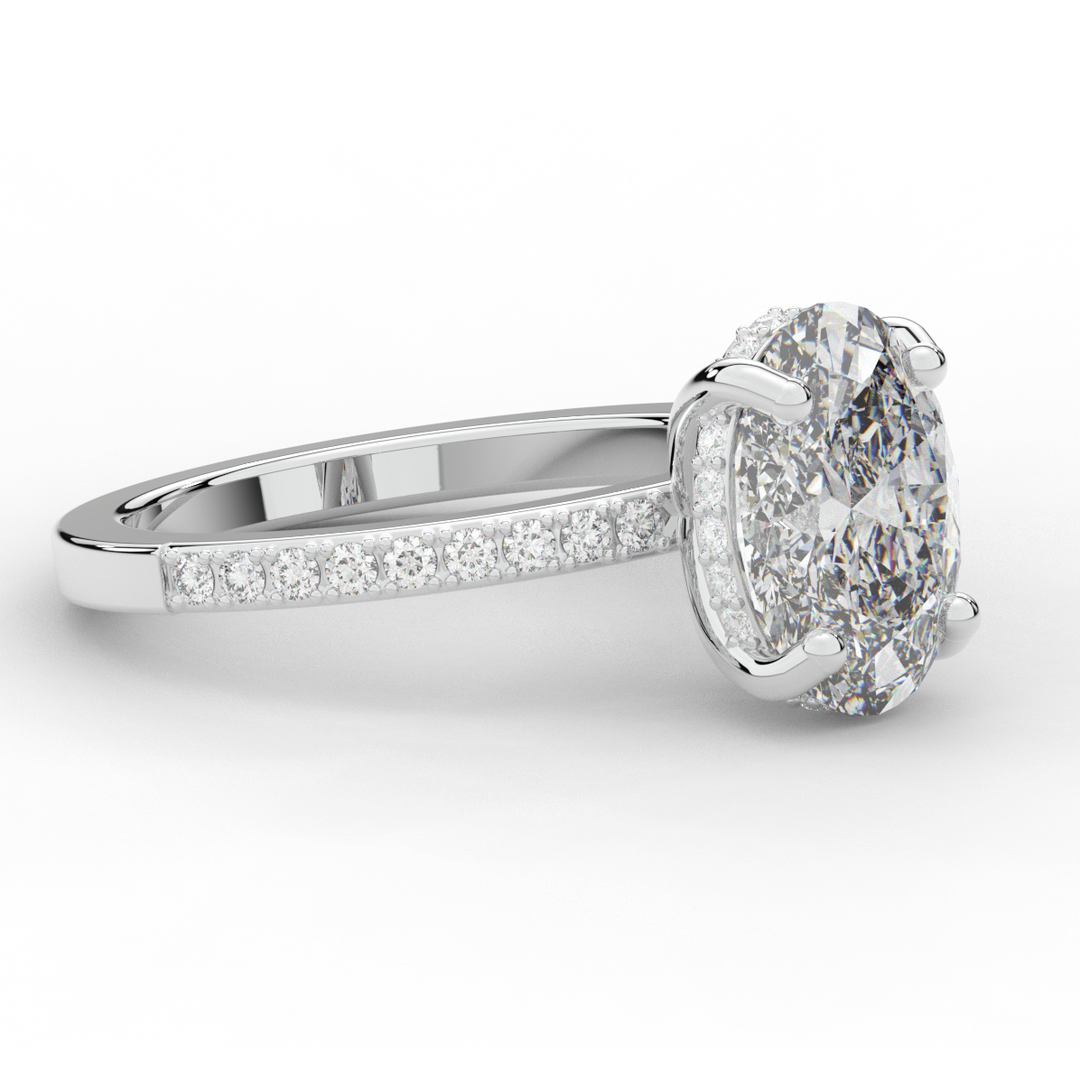 2.70CT.TW OVAL LAB DIAMOND SOLITAIRE ENGAGEMENT RING