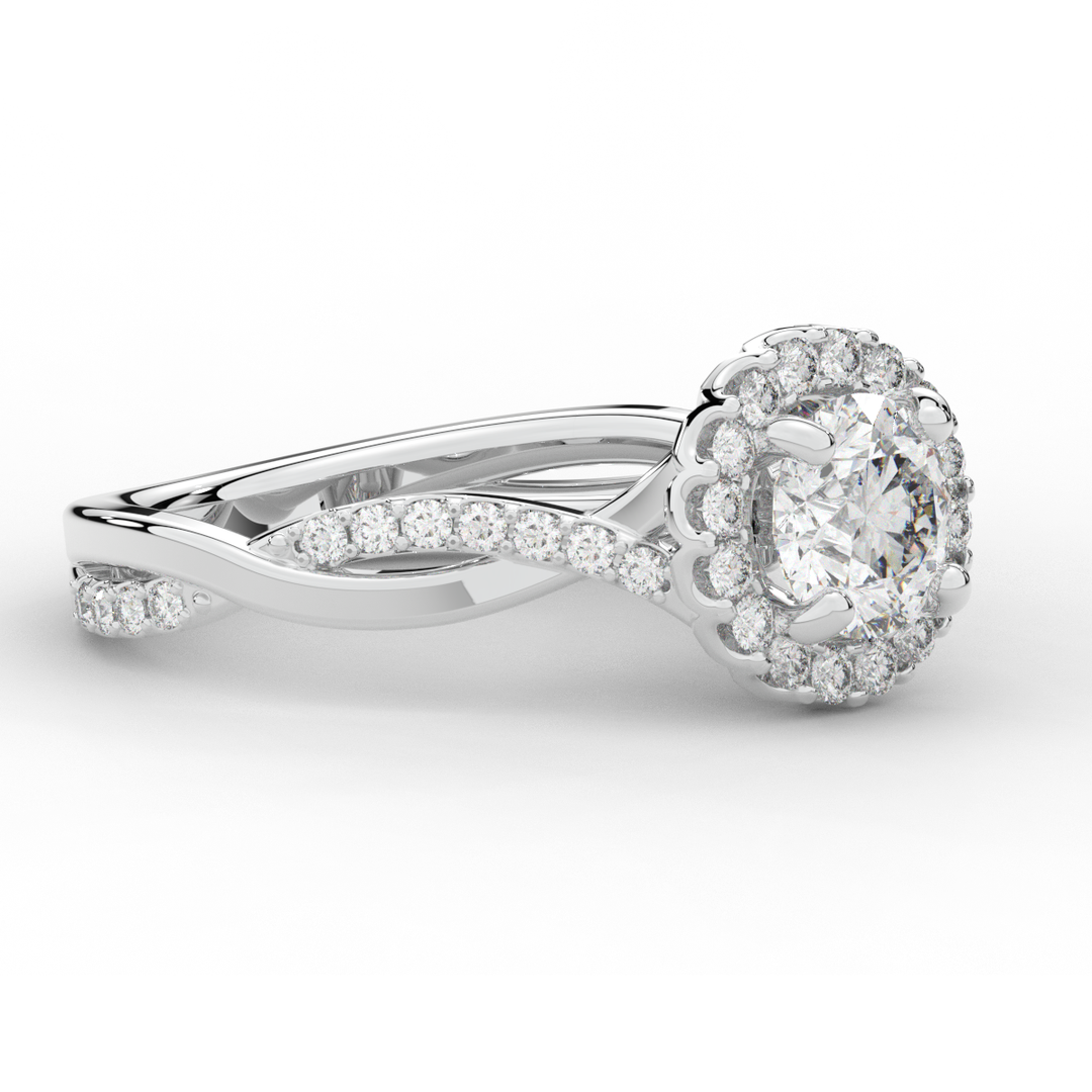 1.30CT.TW ROUND LAB DIAMOND ENGAGEMENT RING