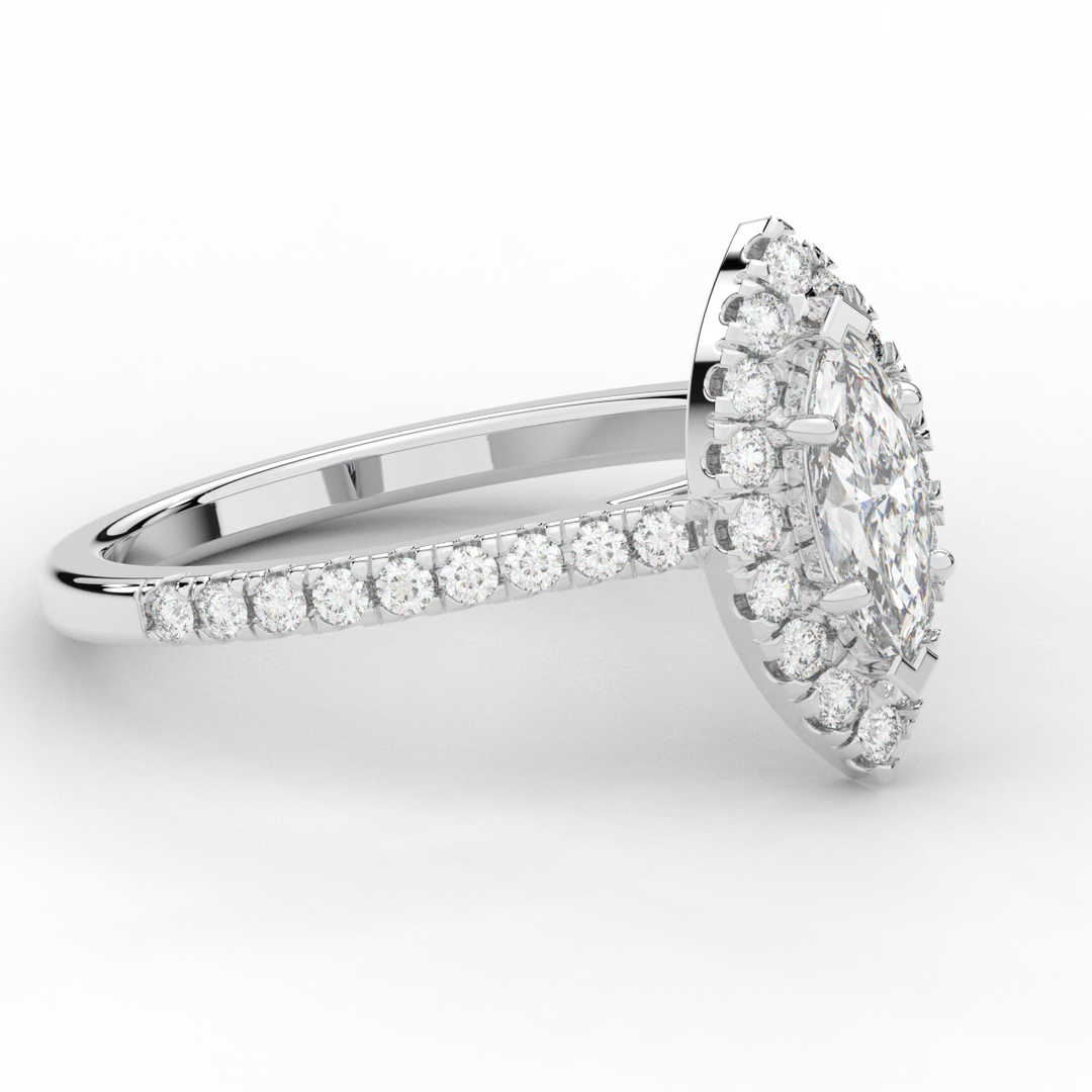 0.80CT.TW MARQUISE LAB DIAMOND HALO ENGAGEMENT RING