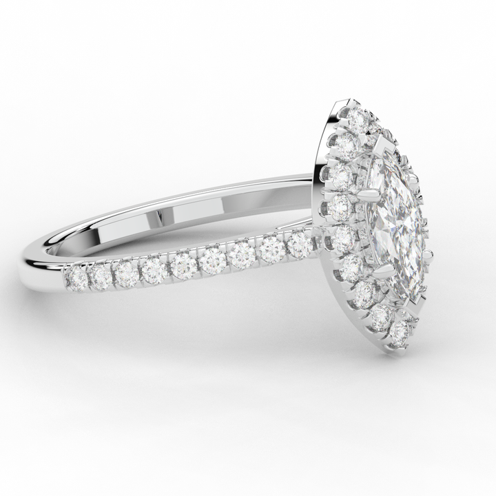 0.80CT.TW MARQUISE LAB DIAMOND HALO ENGAGEMENT RING