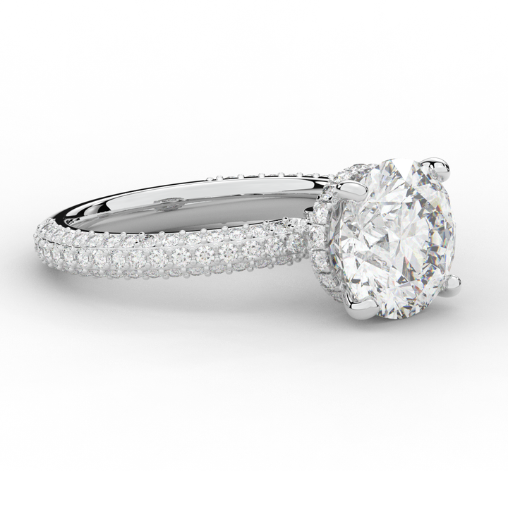 3.60CT.TW ROUND LAB DIAMOND SOLITAIRE ENGAGEMENT RING