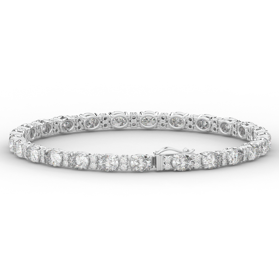 9.25CT.TW OVAL AND ROUND LAB DIAMOND TENNIS BRACELET - Nazarelle