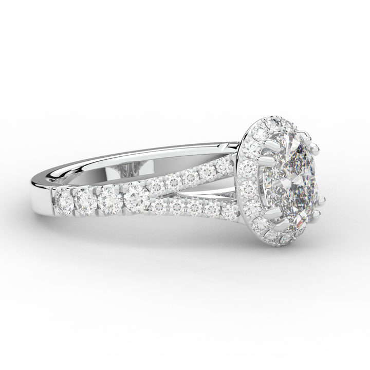 1.60CT.TW OVAL LAB DIAMOND ENGAGEMENT RING