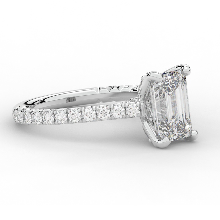 2.70CT.TW EMERALD CUT LAB DIAMOND SOLITAIRE ENGAGEMENT RING