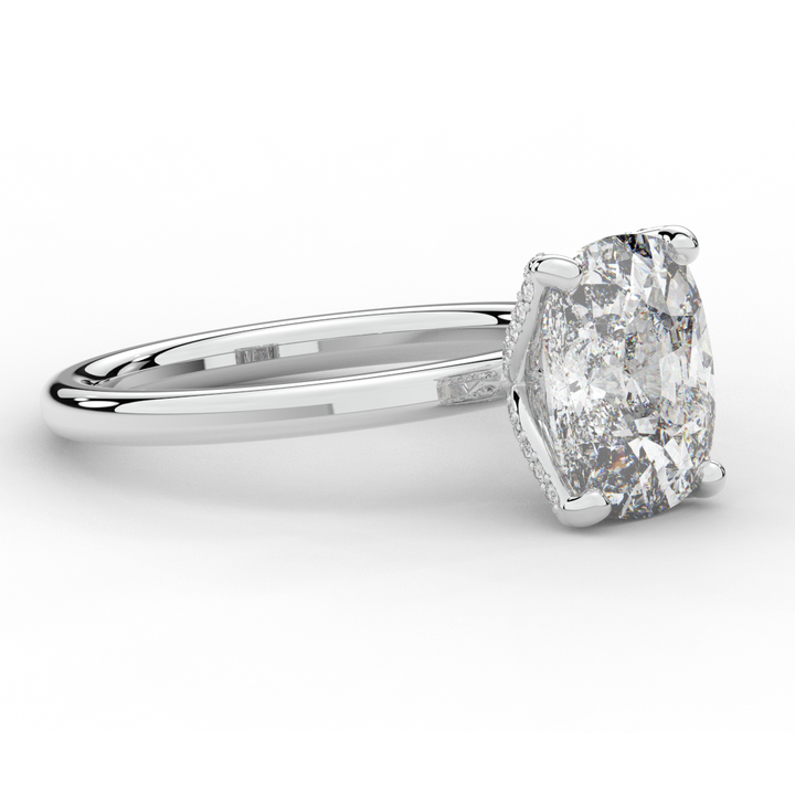 3.10CT.TW CUSHION LAB DIAMOND ENGAGEMENT RING