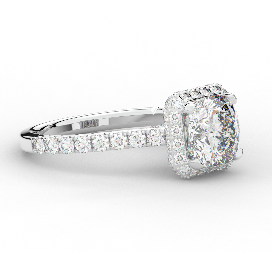 2.75CT.TW CUSHION LAB DIAMOND HALO ENGAGEMENT RING