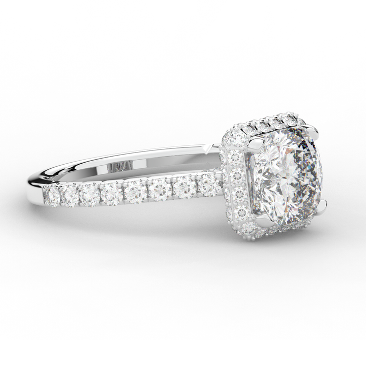 2.75CT.TW CUSHION LAB DIAMOND HALO ENGAGEMENT RING