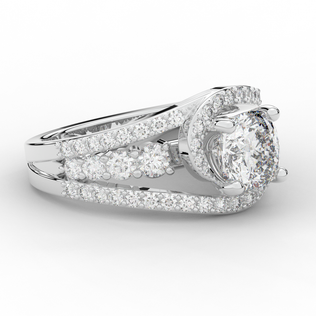 3.30CT.TW CUSHION LAB DIAMOND ENGAGEMENT RING