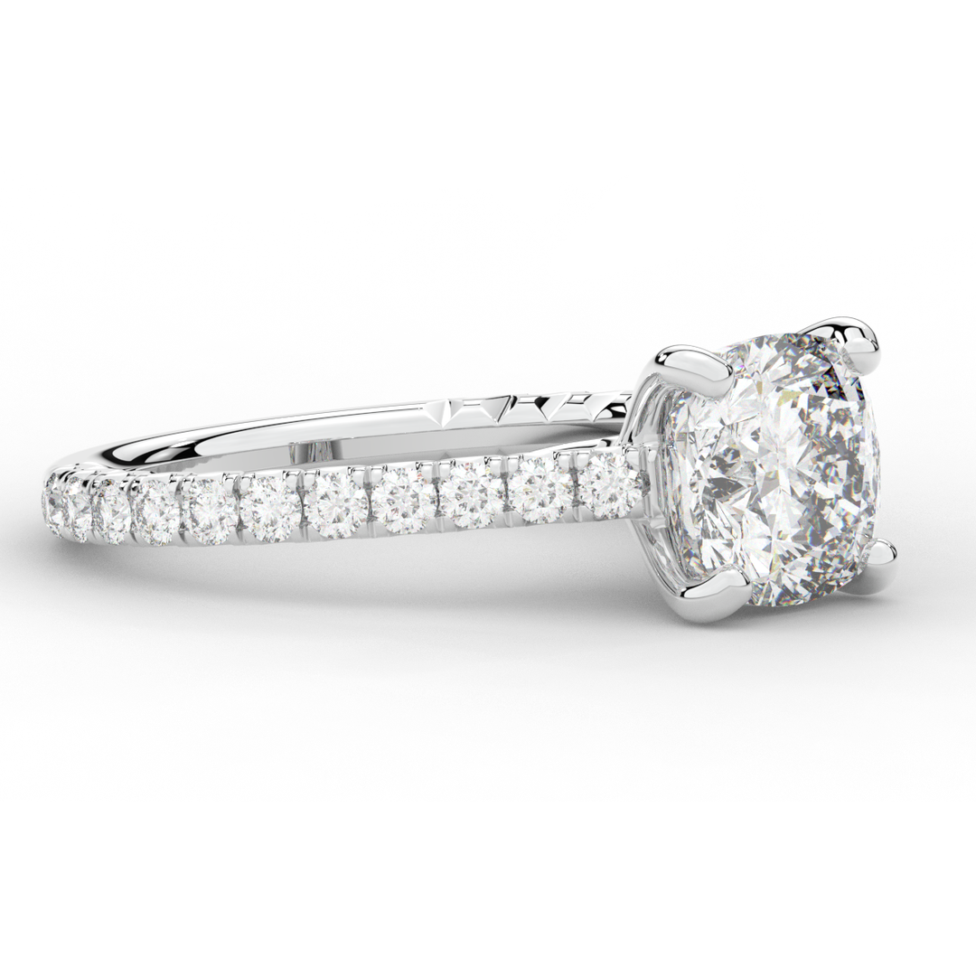 2.40CT.TW CUSHION LAB DIAMOND ENGAGEMENT RING