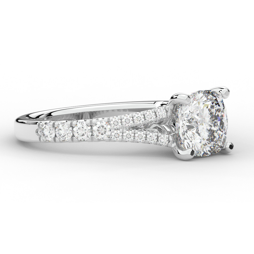 2.45CT.TW CUSHION LAB DIAMOND ENGAGEMENT RING