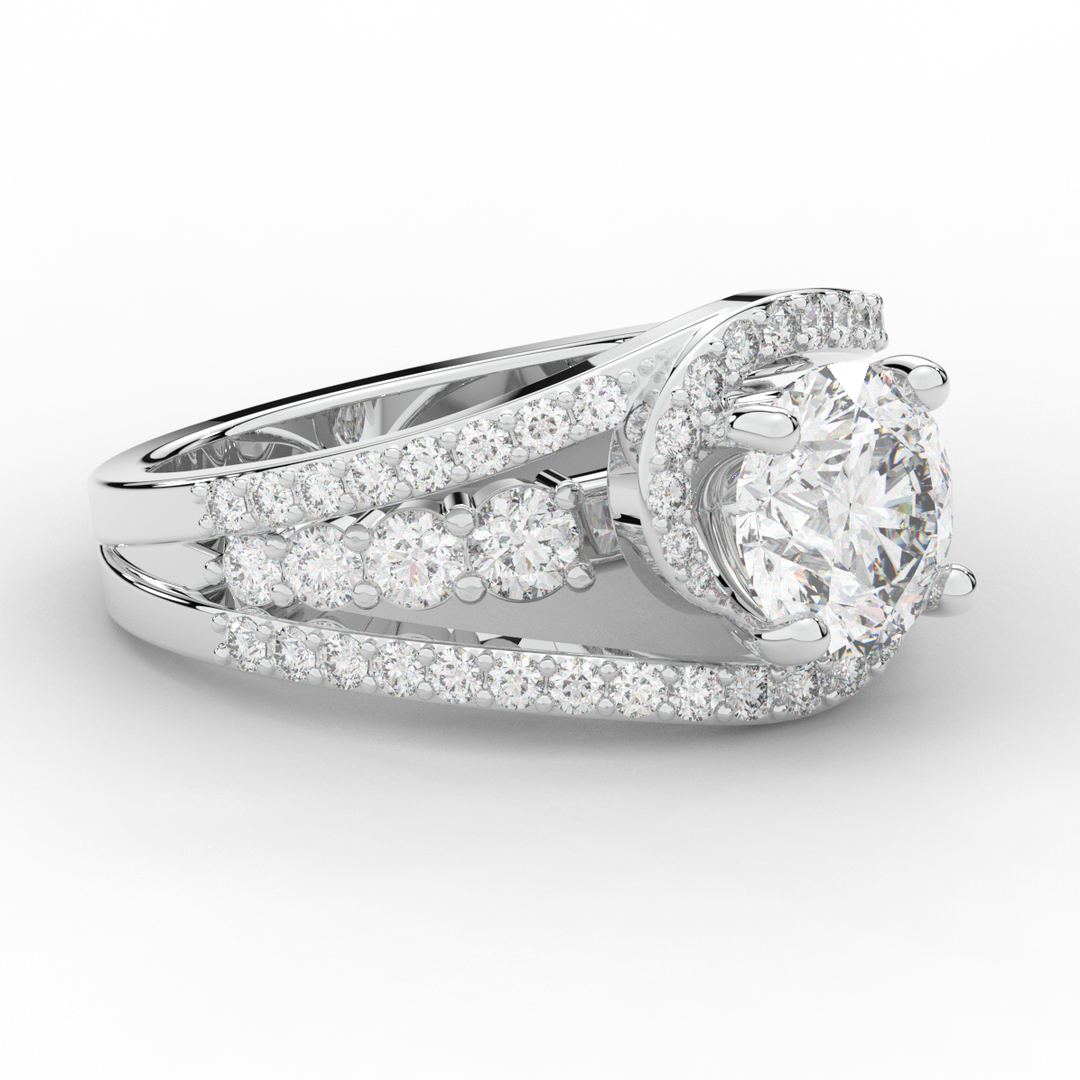 3.30CT.TW ROUND LAB DIAMOND ENGAGEMENT RING