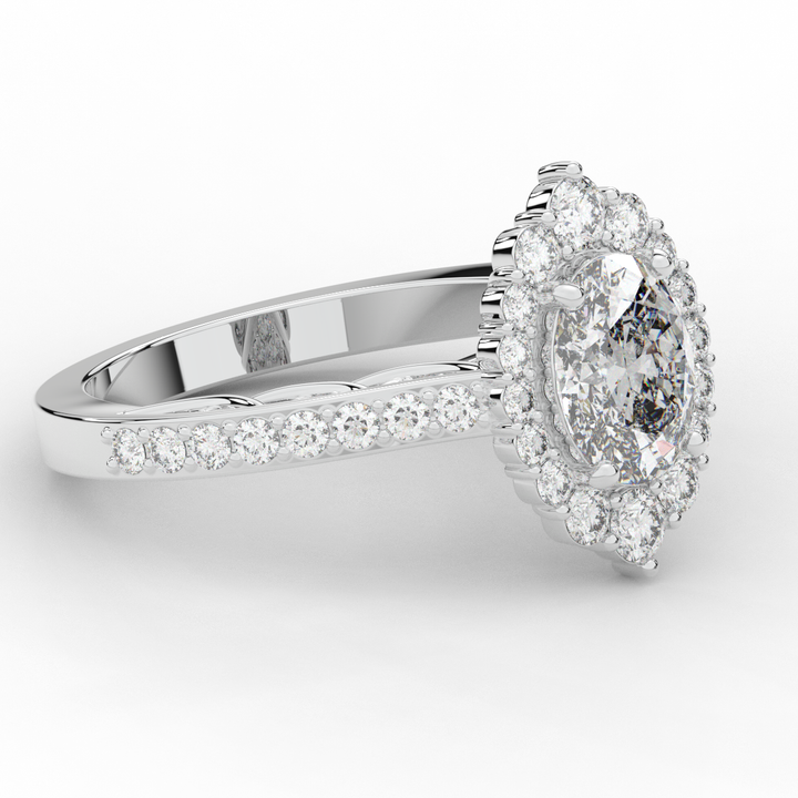 1.75CT.TW OVAL LAB DIAMOND HALO ENGAGEMENT RING