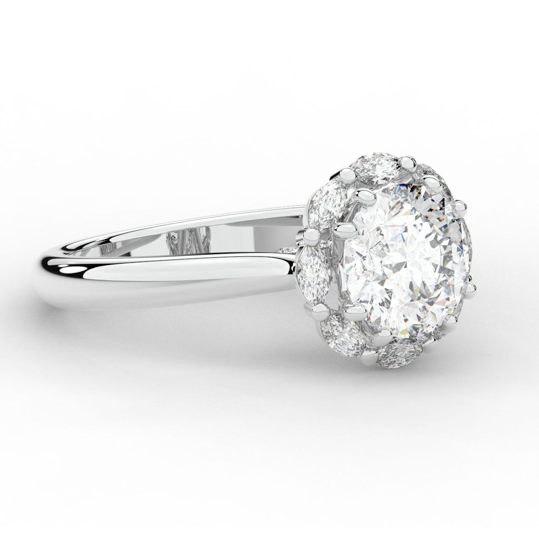 2.40CT.TW ROUND LAB DIAMOND HALO ENGAGEMENT RING