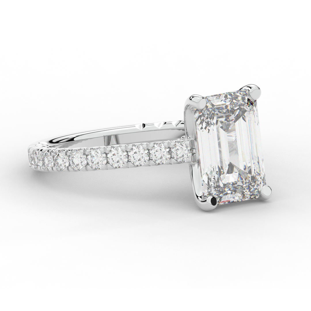 4.25CT.TW EMERALD CUT LAB DIAMOND SOLITAIRE ENGAGEMENT RING