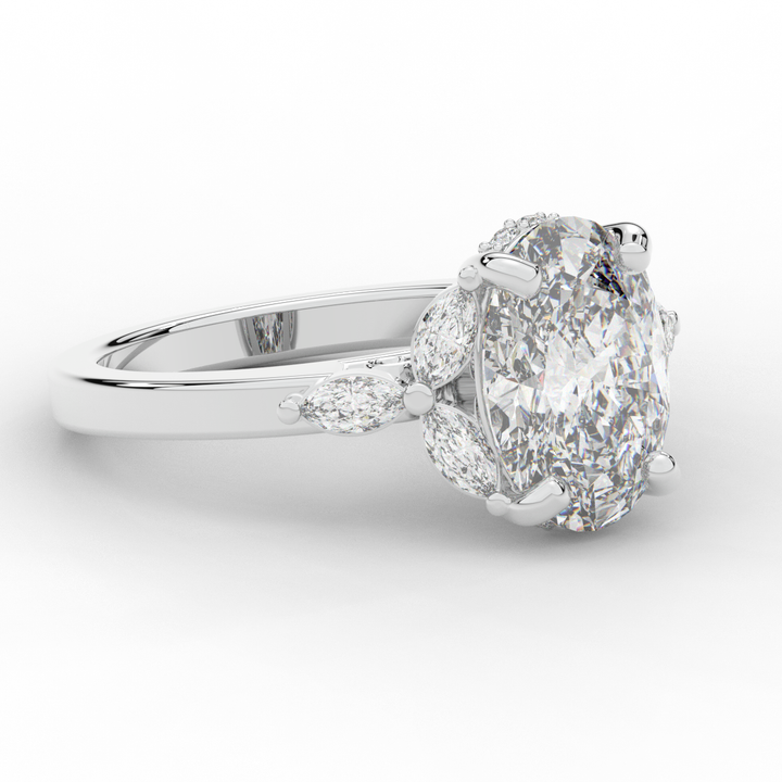 2.85CT.TW OVAL LAB DIAMOND ENGAGEMENT RING