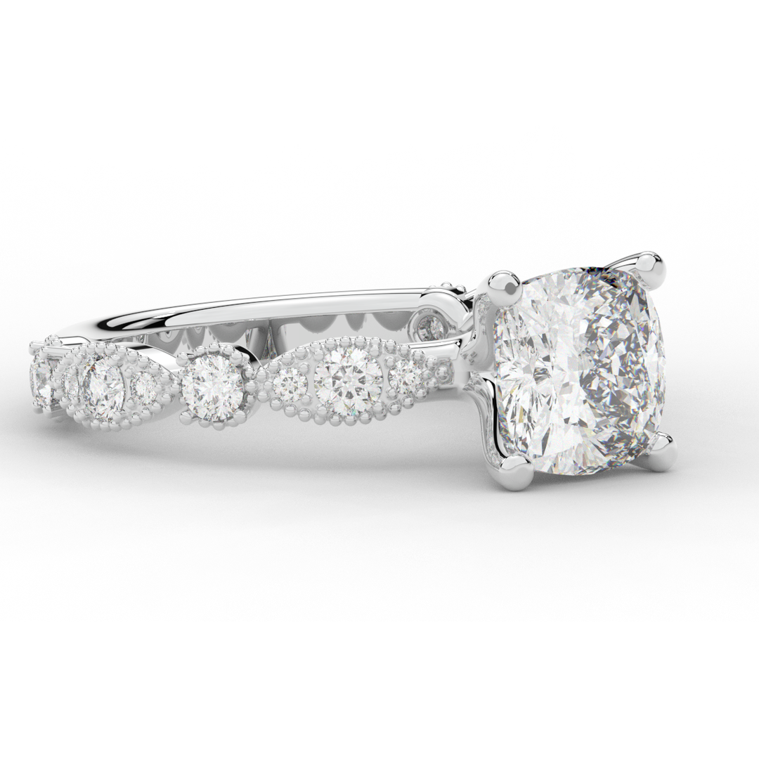 2.50CT.TW CUSHION LAB DIAMOND SOLITAIRE ENGAGEMENT RING