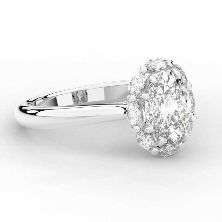 1.90CT.TW OVAL LAB DIAMOND HALO ENGAGEMENT RING