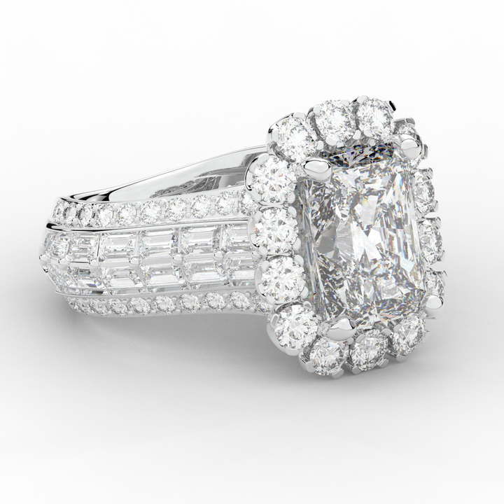 8.00CT.TW RADIANT LAB DIAMOND HALO ENGAGEMENT RING