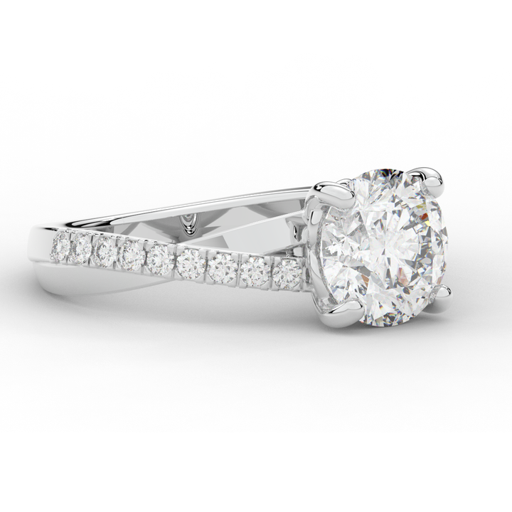 2.20CT.TW ROUND LAB DIAMOND TWISTBAND ENGAGEMENT RING