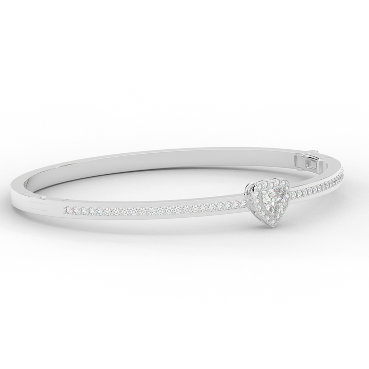 1.65CT.TW HEART AND ROUND LAB DIAMOND  BANGLE