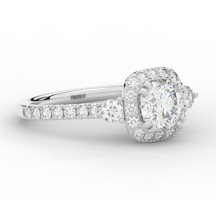 1.75CT.TW ROUND LAB DIAMOND HALO ENGAGEMENT RING