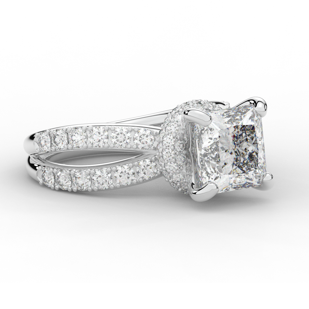 5.25CT.TW PRINCESS LAB DIAMOND ENGAGEMENT RING