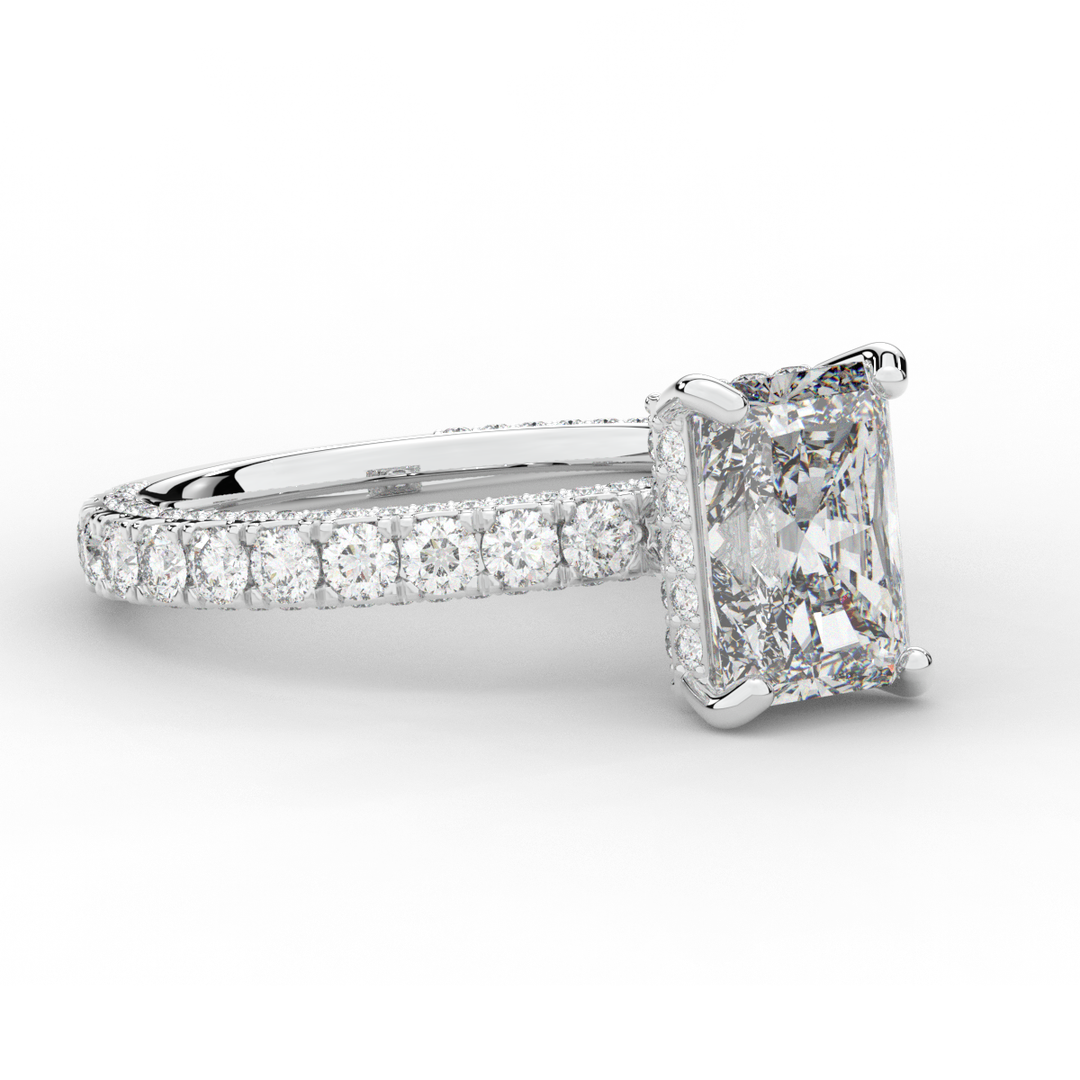 3.00CT.TW RADIANT LAB DIAMOND ENGAGEMENT RING