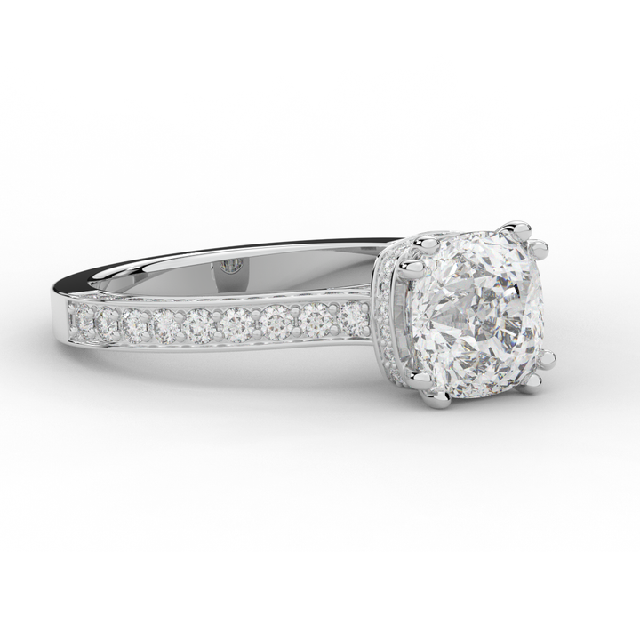 2.60CT.TW CUSHION LAB DIAMOND SOLITAIRE ENGAGEMENT RING