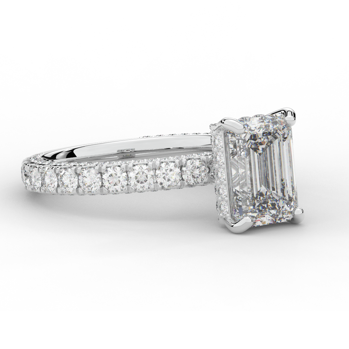 3.00CT.TW EMERALD CUT LAB DIAMOND ENGAGEMENT RING