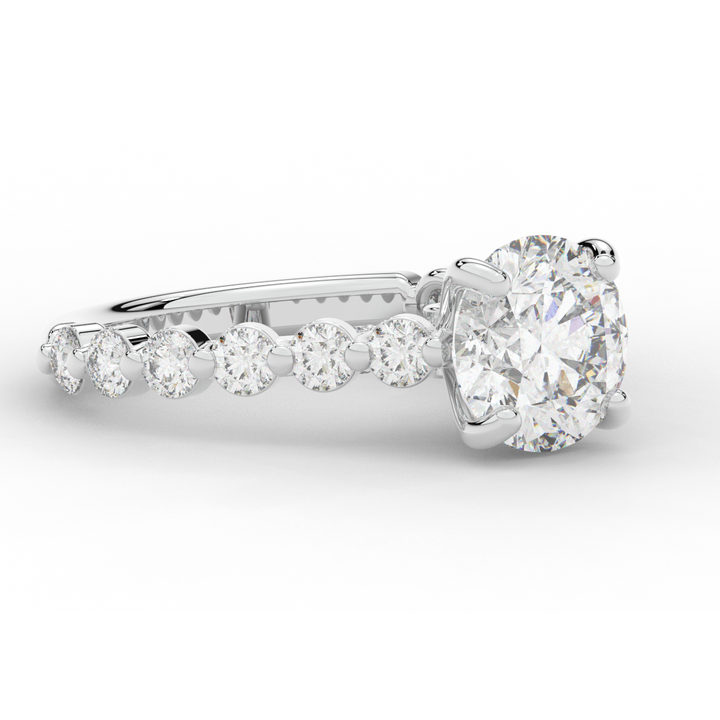 3.90CT.TW ROUND LAB DIAMOND ENGAGEMENT RING