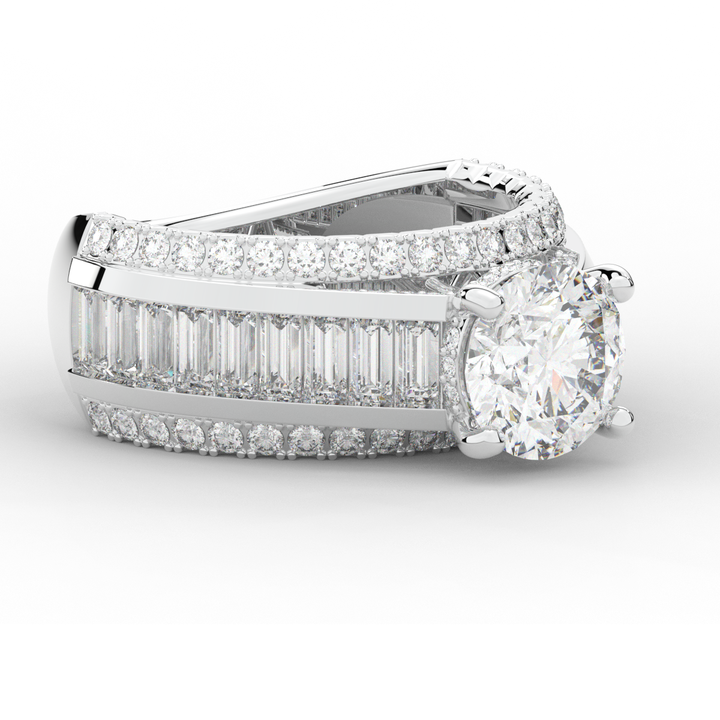 3.15CT.TW ROUND LAB DIAMOND ENGAGEMENT RING