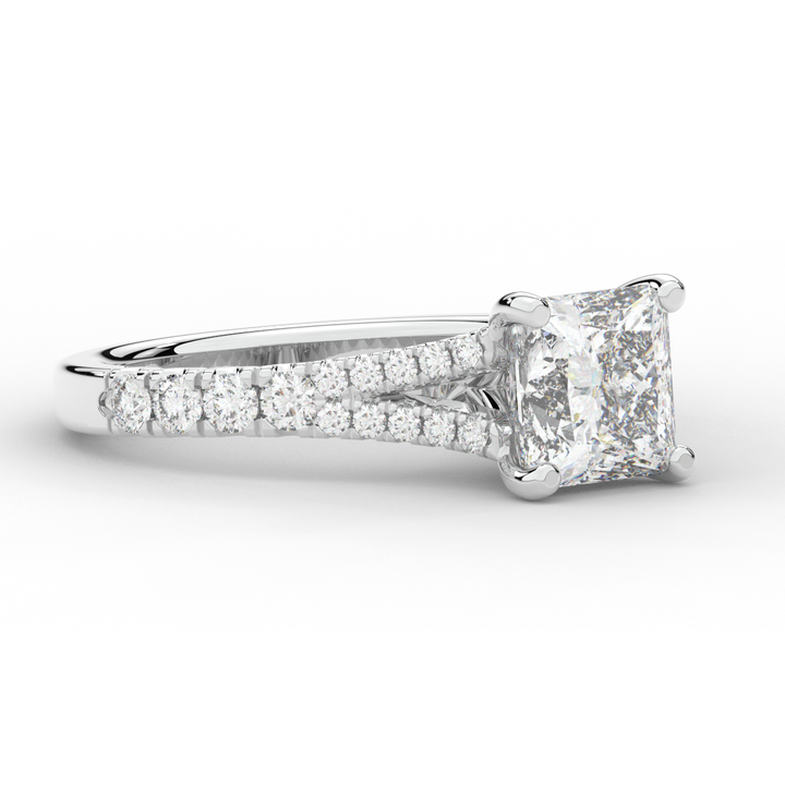 2.45CT.TW PRINCESS LAB DIAMOND ENGAGEMENT RING