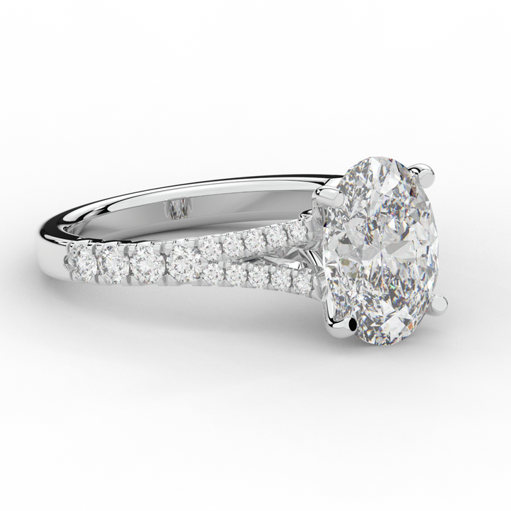 3.45CT.TW OVAL LAB DIAMOND ENGAGEMENT RING