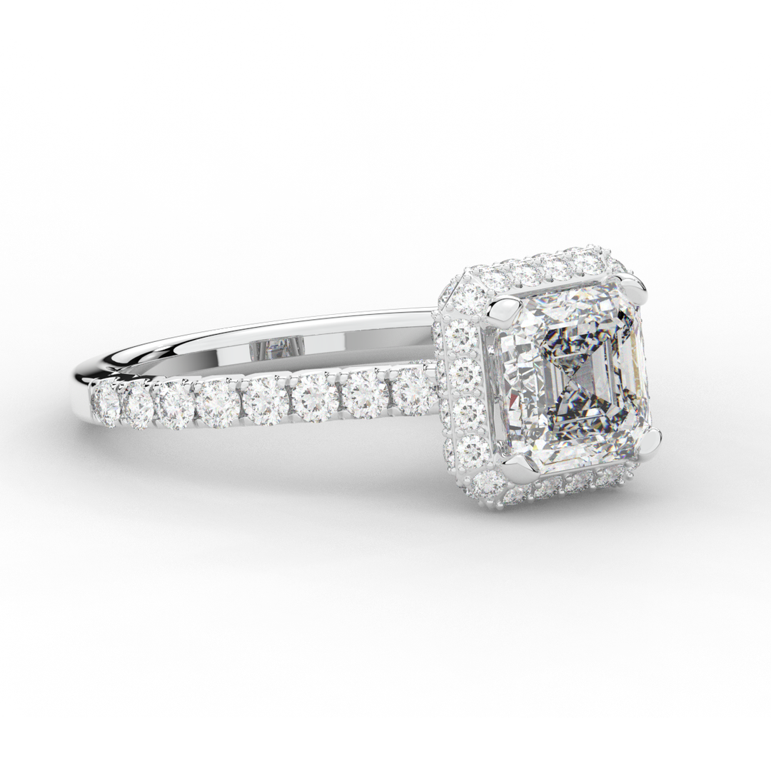 2.75CT.TW ASSCHER LAB DIAMOND HALO ENGAGEMENT RING