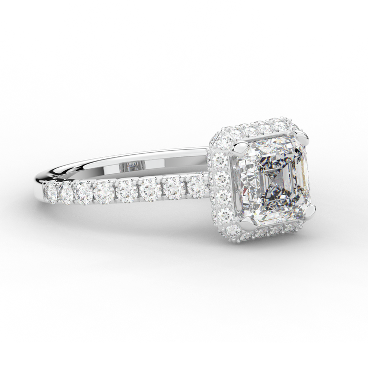 2.75CT.TW ASSCHER LAB DIAMOND HALO ENGAGEMENT RING