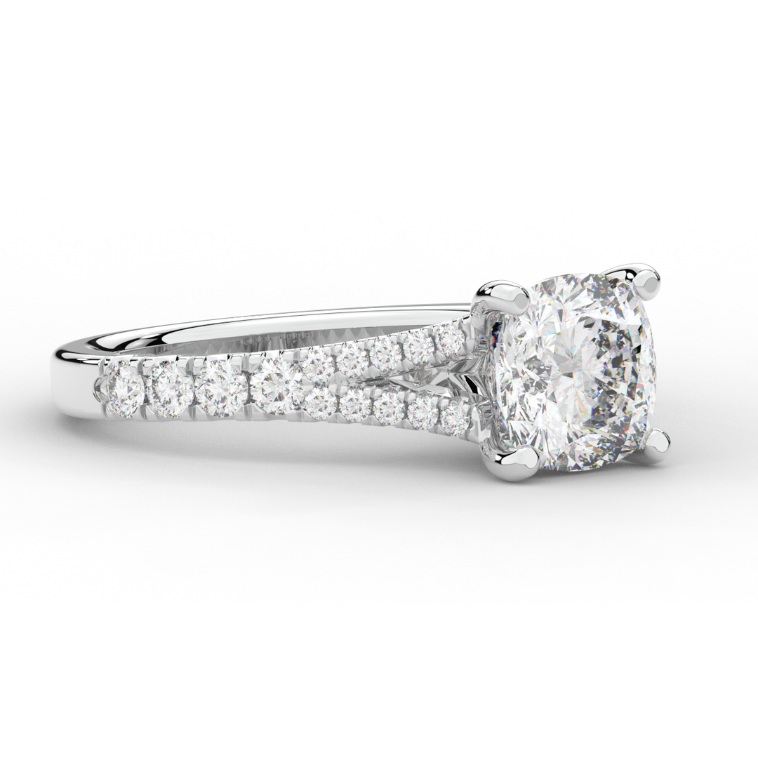 2.45CT.TW CUSHION LAB DIAMOND ENGAGEMENT RING