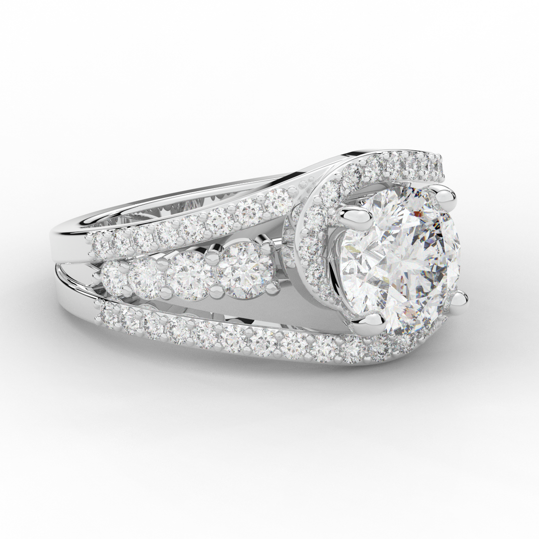 3.30CT.TW ROUND LAB DIAMOND ENGAGEMENT RING