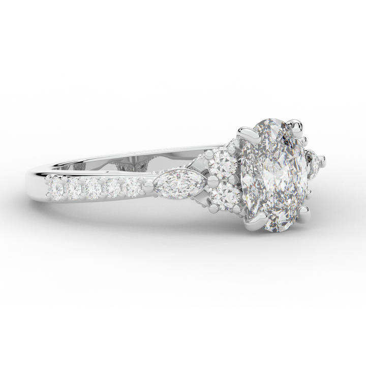 1.35CT.TW OVAL LAB DIAMOND ENGAGEMENT RING