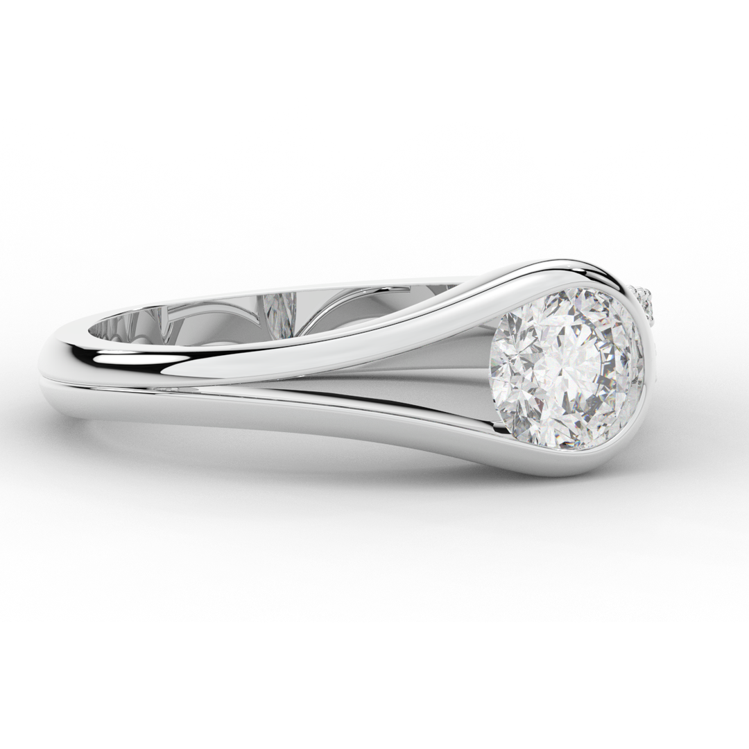 1.10CT.TW ROUND LAB DIAMOND SOLITAIRE ENGAGEMENT RING