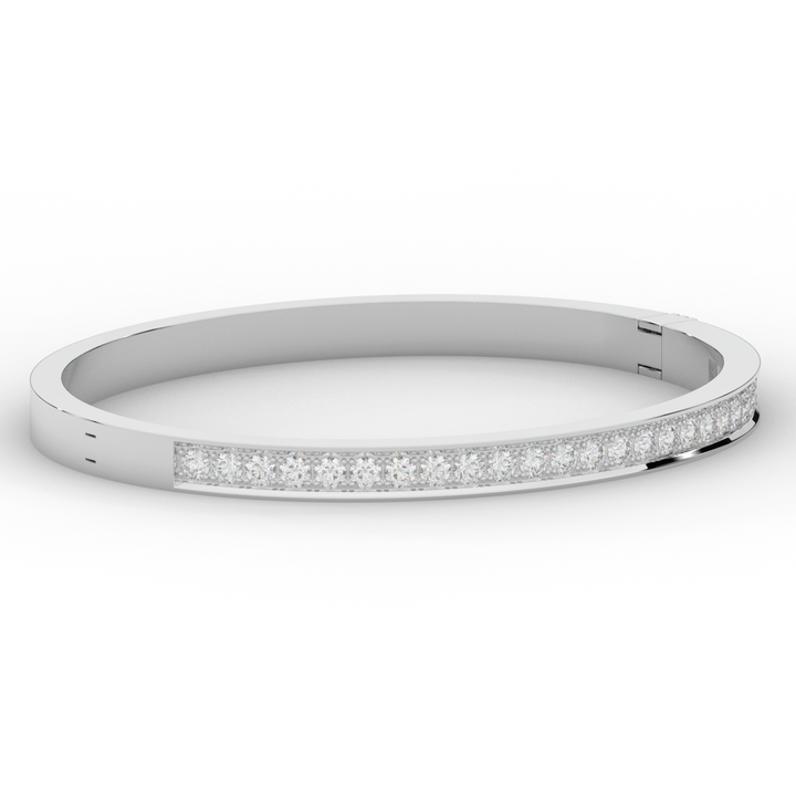 1.25CT.TW ROUND LAB DIAMOND BANGLE