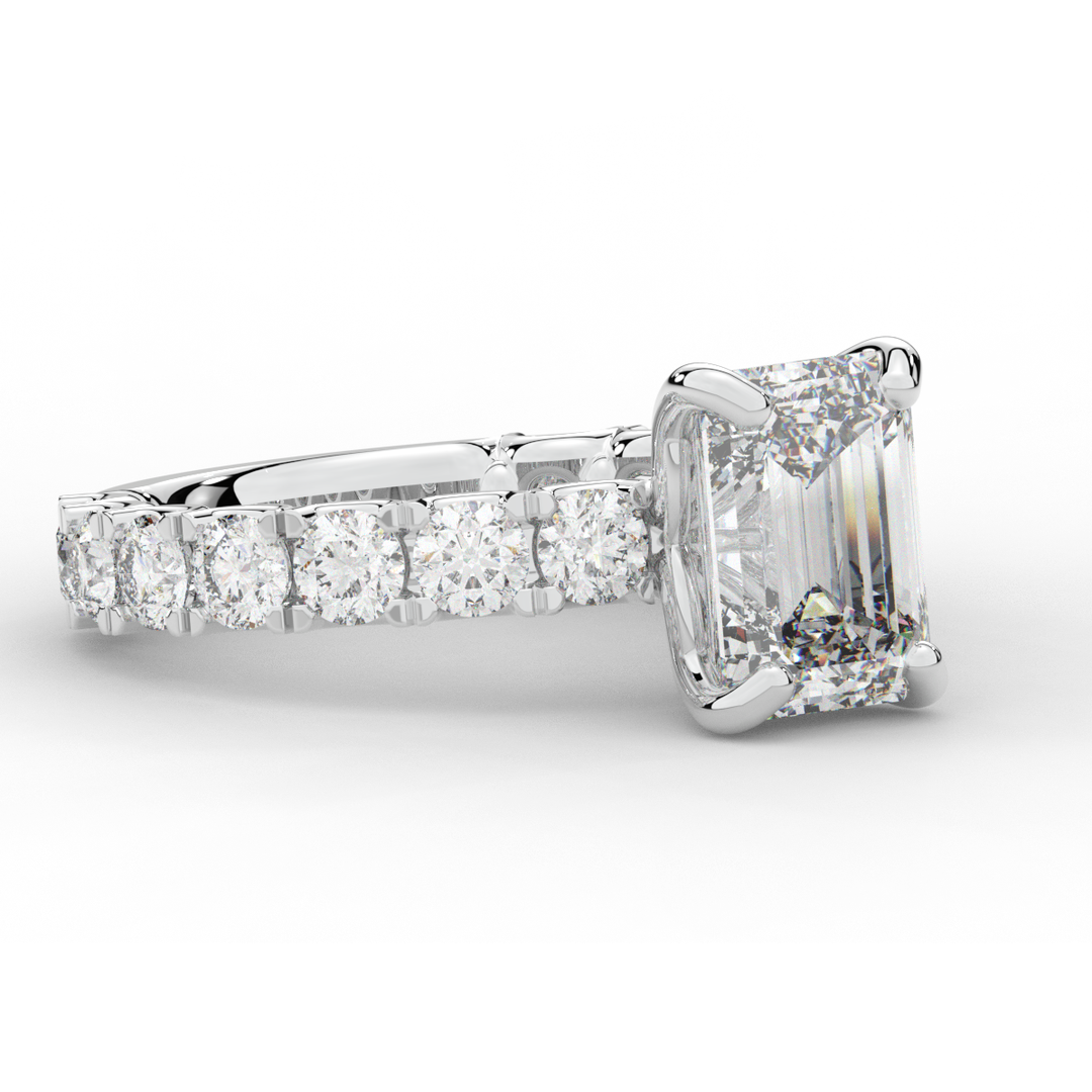 4.35CT.TW EMERALD CUT LAB DIAMOND ENGAGEMENT RING