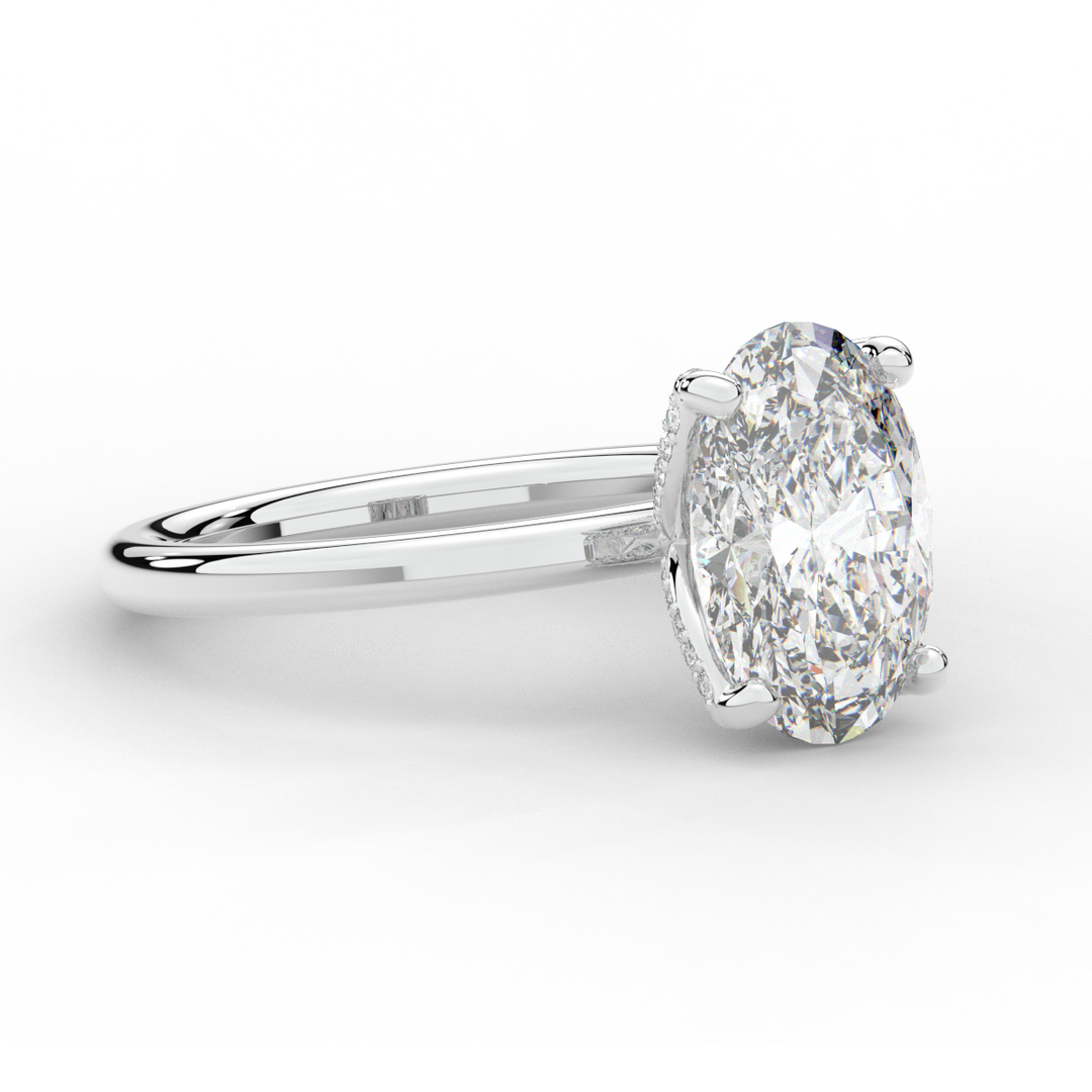 3.10CT.TW OVAL LAB DIAMOND ENGAGEMENT RING