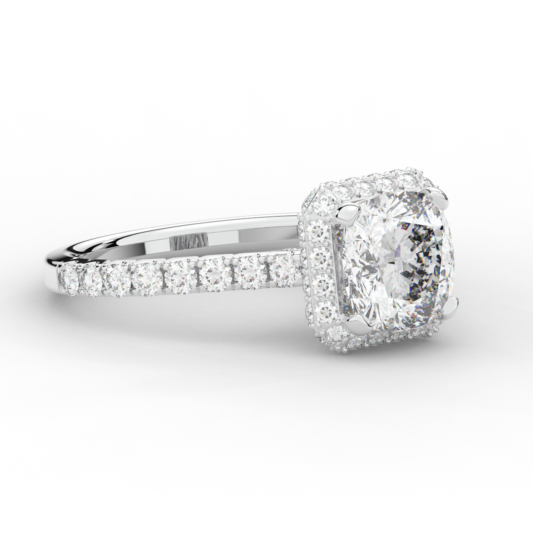 2.75CT.TW CUSHION LAB DIAMOND HALO ENGAGEMENT RING