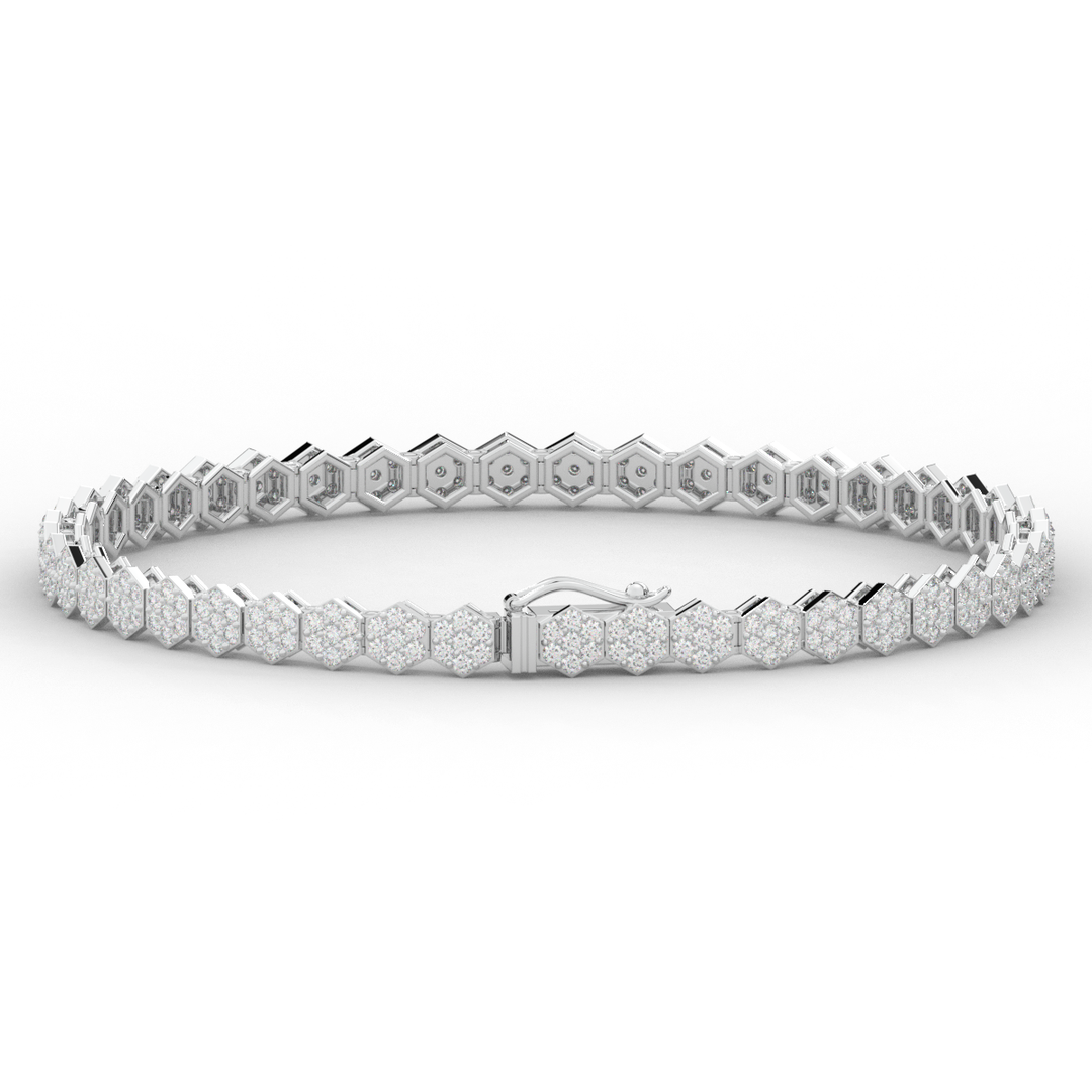 2.50CT.TW ROUND LAB DIAMOND CLUSTER TENNIS BRACELET - Nazarelle