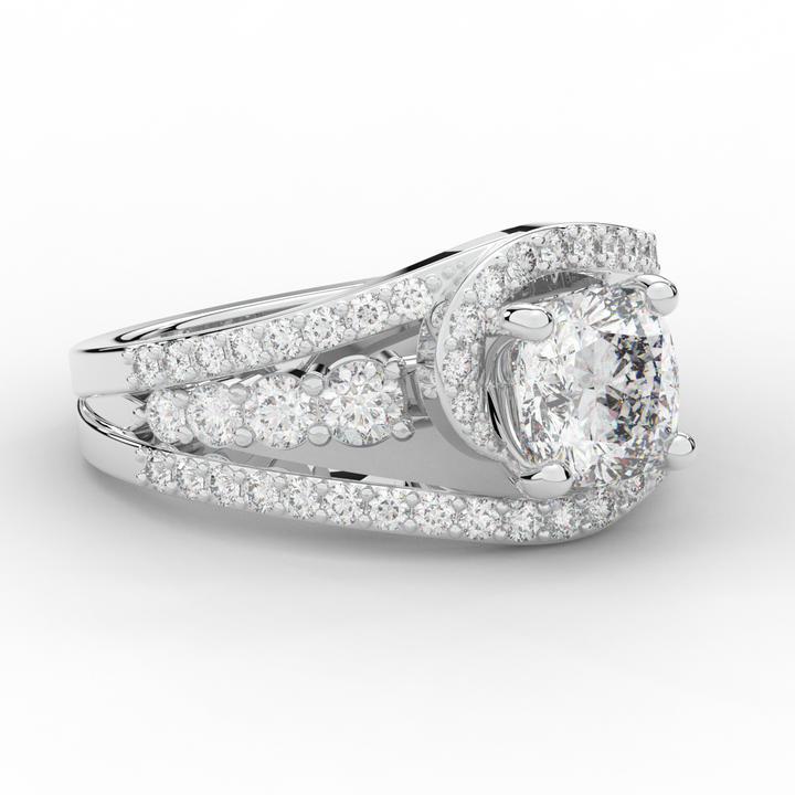 3.30CT.TW CUSHION LAB DIAMOND ENGAGEMENT RING